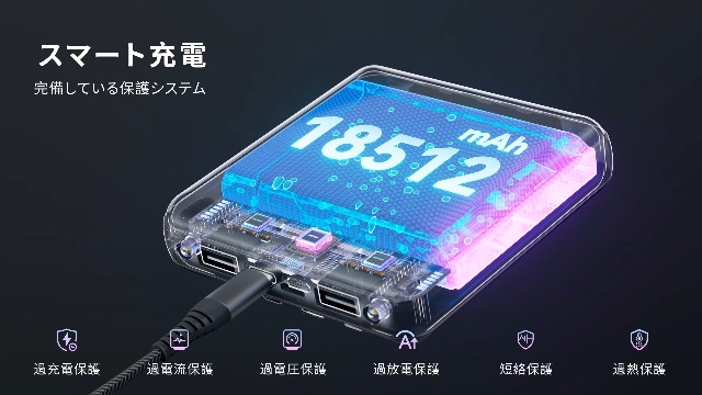 Amazon | モバイルバッテリー 2026新モデル ワイヤレス充電 20800mAh